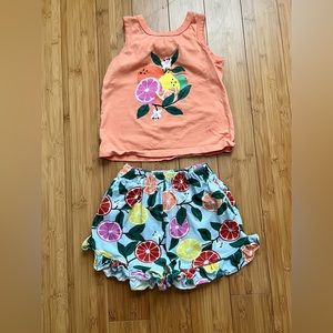 Hanna Andersson Citrus Print Tank Top and Shorts Outfit